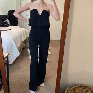 Lulu’s Black Strapless Jumpsuit / Sz S